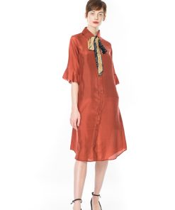 Silk Burnt Sienna Dress